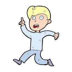 cartoon boy panicking N46