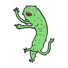 cartoon gross little monster N18