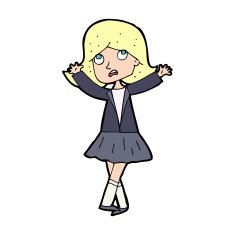 cartoon unhappy girl N29