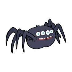 cartoon spooky spider N19