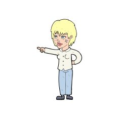 cartoon woman pointing N314