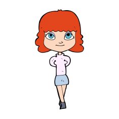 cartoon happy girl N147