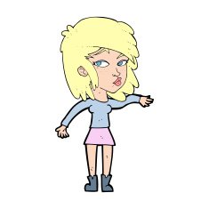 cartoon woman playing it cool N16