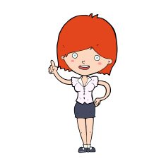 cartoon woman with idea N385
