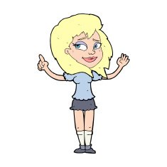 cartoon woman with idea N387