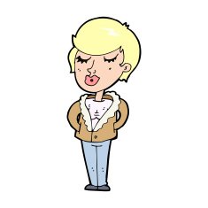 cartoon cool relaxed woman N15