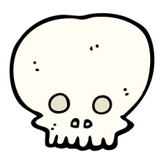 cartoon spooky skull symbol N29