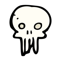 cartoon spooky skull symbol N30