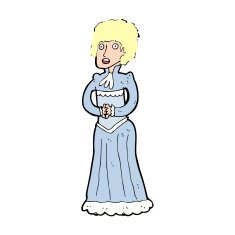 cartoon shocked victorian woman N14