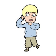 cartoon frightened boy N27