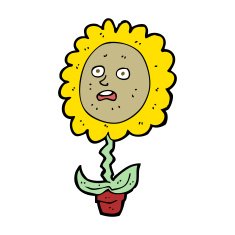 cartoon flower with face N48