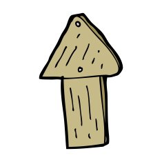 cartoon wood arrow symbol N9