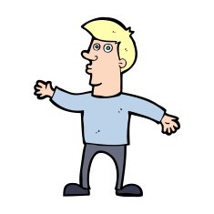 cartoon worried man N156