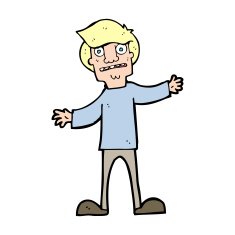 cartoon surprised man N206