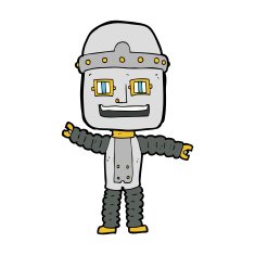 cartoon waving robot N33