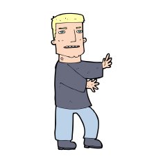 cartoon man gesturing N48