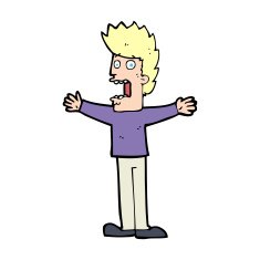 cartoon terrified man N413