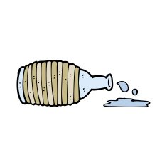 cartoon spilled bottle N18