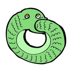 cartoon snake eating own tail N13