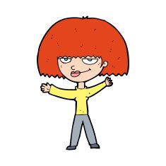 cartoon smug woman N27