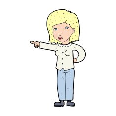 cartoon woman pointing N316