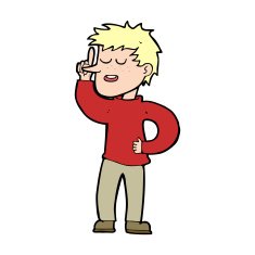 cartoon man with idea N232