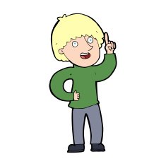 cartoon man with idea N234