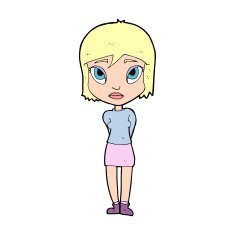 cartoon shy girl N14