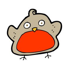 cartoon christmas robin N75