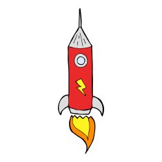 Cartoon Space Rocket N74