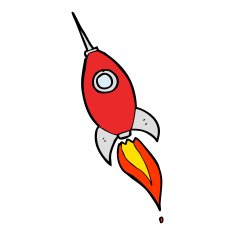Cartoon Space Rocket N75