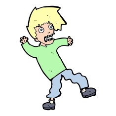cartoon terrified man N414