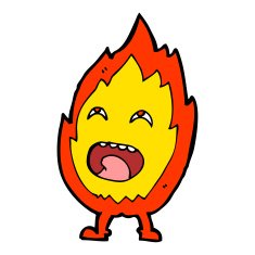Cartoon Flame Character N16
