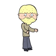 cartoon happy bearded man N15