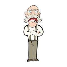 cartoon shocked old man N47