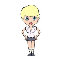 cartoon annoyed girl N37