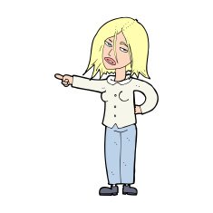 cartoon woman pointing N318