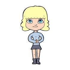 cartoon happy woman N384