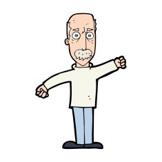 cartoon angry old man N227