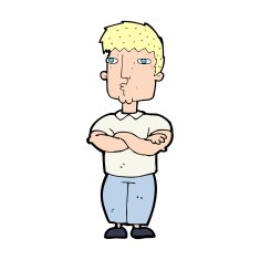 cartoon man with crossed arms N43