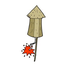 cartoon old wood rocket N10