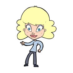 cartoon woman pointing N320