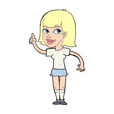 cartoon pretty girl with idea N43