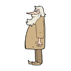 cartoon bearded old man N57