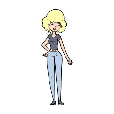 cartoon pretty woman N418