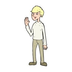 cartoon waving man N99