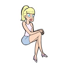 cartoon pretty woman N419