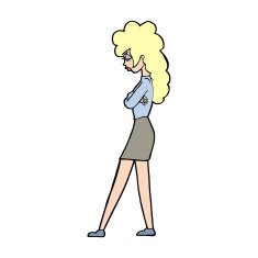 cartoon annoyed woman N283