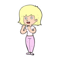 cartoon shocked woman N148
