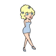 cartoon woman posing in dress N56